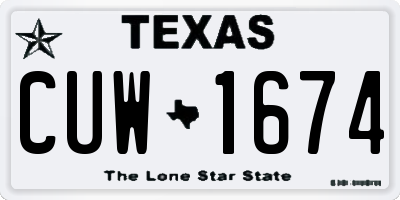TX license plate CUW1674