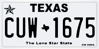 TX license plate CUW1675