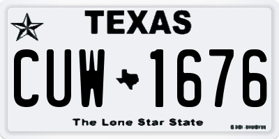 TX license plate CUW1676