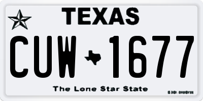 TX license plate CUW1677