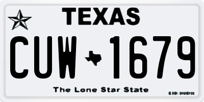 TX license plate CUW1679