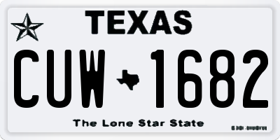 TX license plate CUW1682