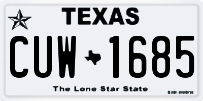 TX license plate CUW1685