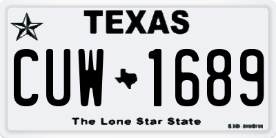 TX license plate CUW1689