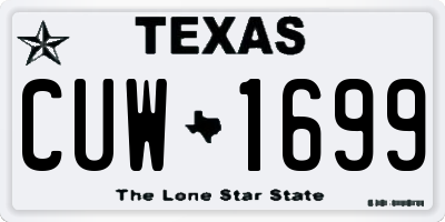 TX license plate CUW1699