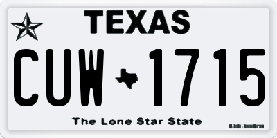 TX license plate CUW1715