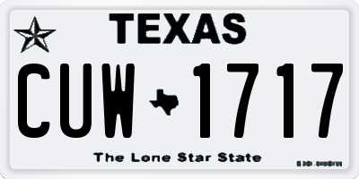 TX license plate CUW1717