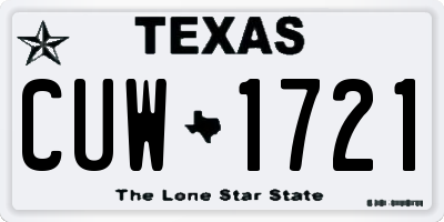 TX license plate CUW1721