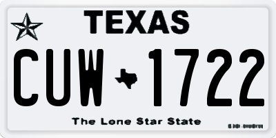 TX license plate CUW1722