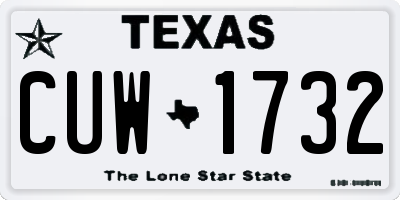 TX license plate CUW1732