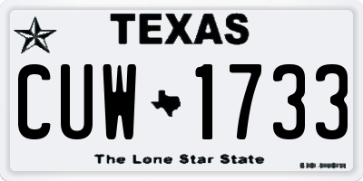 TX license plate CUW1733