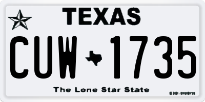 TX license plate CUW1735