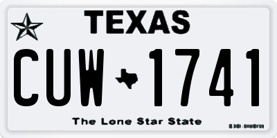 TX license plate CUW1741
