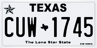 TX license plate CUW1745
