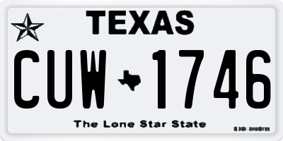 TX license plate CUW1746