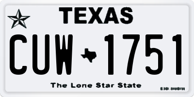 TX license plate CUW1751