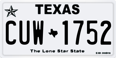 TX license plate CUW1752