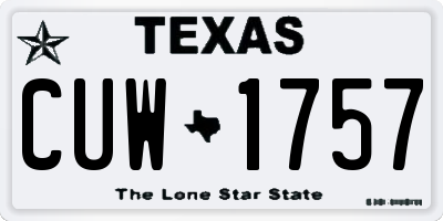 TX license plate CUW1757