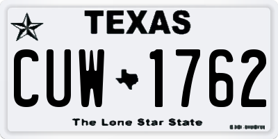 TX license plate CUW1762