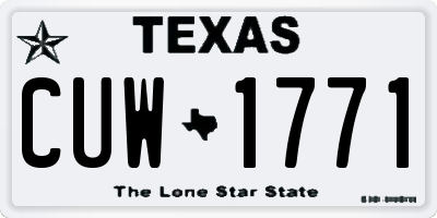 TX license plate CUW1771