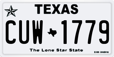 TX license plate CUW1779