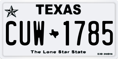 TX license plate CUW1785