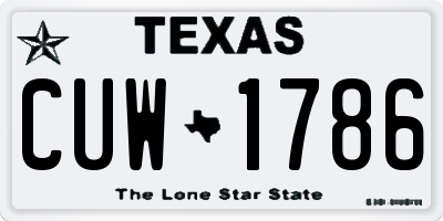 TX license plate CUW1786