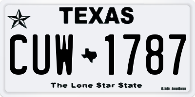 TX license plate CUW1787