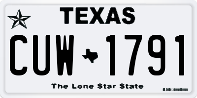 TX license plate CUW1791