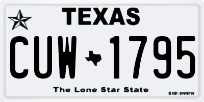 TX license plate CUW1795