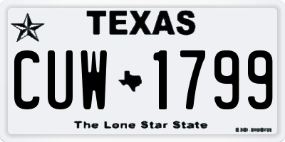 TX license plate CUW1799