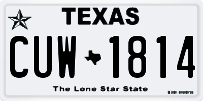 TX license plate CUW1814