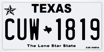 TX license plate CUW1819