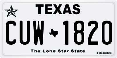 TX license plate CUW1820