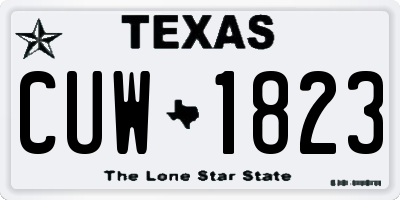TX license plate CUW1823