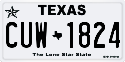 TX license plate CUW1824