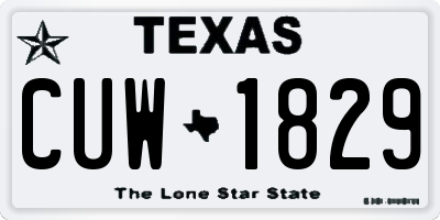 TX license plate CUW1829