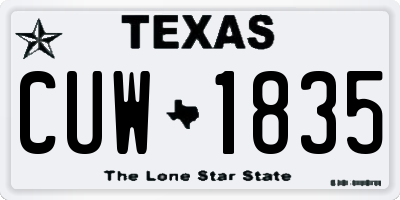 TX license plate CUW1835