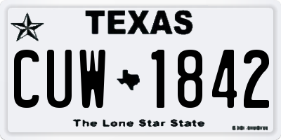 TX license plate CUW1842
