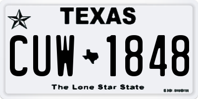 TX license plate CUW1848