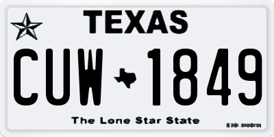 TX license plate CUW1849