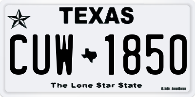 TX license plate CUW1850