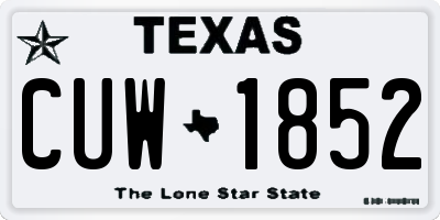 TX license plate CUW1852