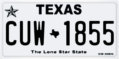TX license plate CUW1855