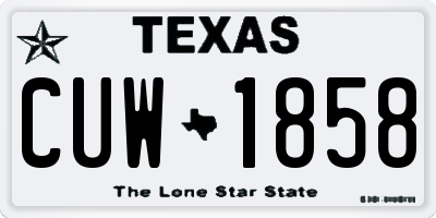 TX license plate CUW1858