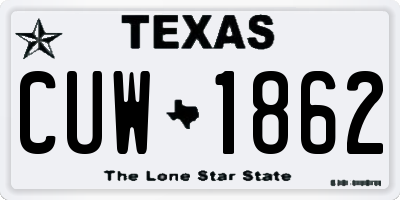 TX license plate CUW1862