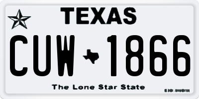 TX license plate CUW1866