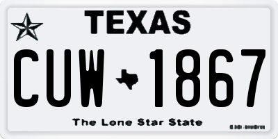 TX license plate CUW1867