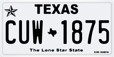 TX license plate CUW1875