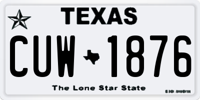 TX license plate CUW1876